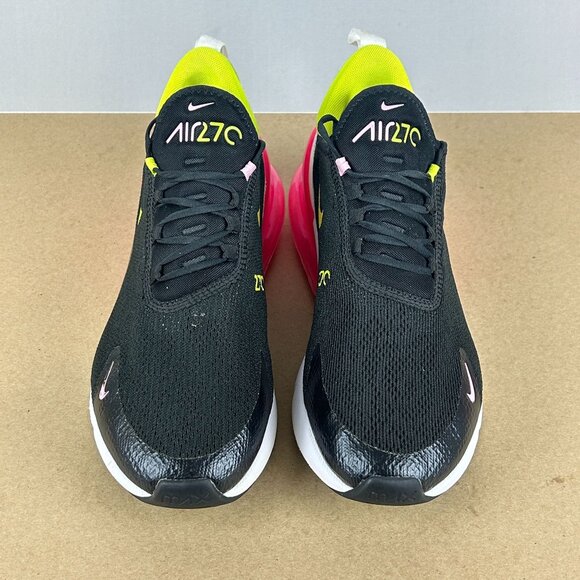 Nike Air Max 270 Pink Rise Athletic Shoes Womens 9.5 Black Pink Yellow Low Top - Picture 2 of 10